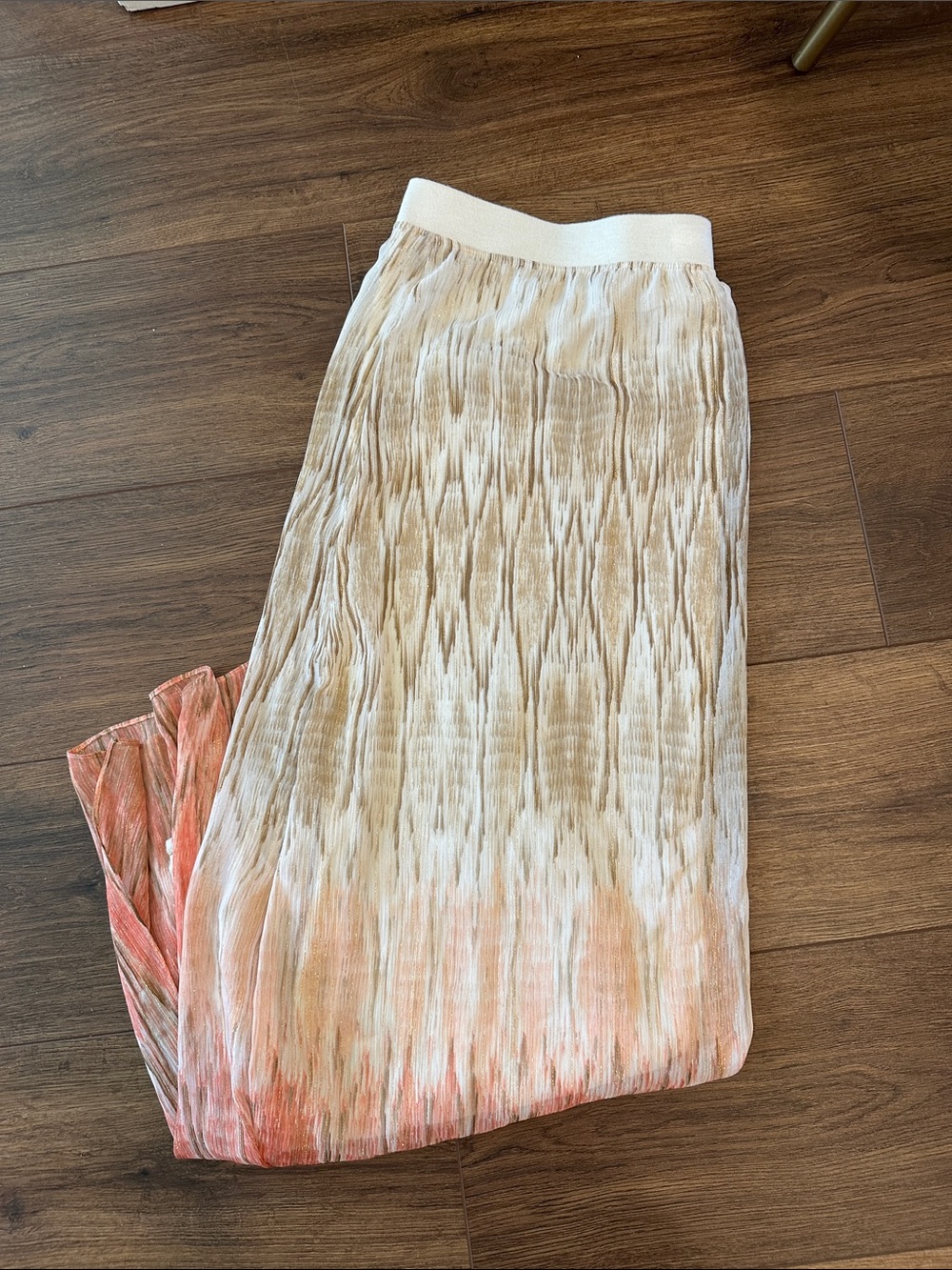 Chico’s Ombre Maxi Skirt in Cream and Coral